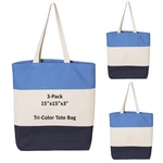 Ihk 3 Pack Tri-color Tote Bags 15 X Inches Large, Blue. Fixed Price $27.84.