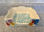 Pioneer Woman Flea Market Floral Stoneware Napkin Holder W/scalloped Edges 7.5. Fixed Price $15.00.