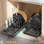 Pot & Pan Organizer Sliding Storage Adjustable Dividers Kitchen Space Saver New. Fixed Price $47.54.