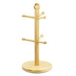 Home Basics Bamboo Mug Tree Holds To 6 Coffee Cups Standing Circular Base. Fixed Price $33.65.