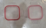 2 Pcs. Snapware Total Solutions Clear/red 4" Square Replacement Lids Cover.. Fixed Price $15.99.