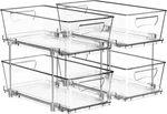 2 Tier Basket Drawer Cabinet Pull-out Organizer, Pack, Clear. Fixed Price $61.99.
