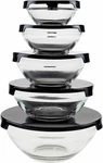 New Chef Buddy Glass Food Storage Containers With Snap Lids - 10 Piece Set. Fixed Price $29.90.