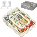 Best Snack Box Container With Insulated Cooler Bag, Divided Serving Tray Lid And. Fixed Price $32.47.