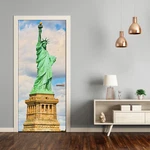 Self Adhesive Door Wrap Removable Peel & Stick Landscape Statue Of Liberty. Fixed Price $24.99.
