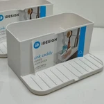 Idesign Sink Caddy White Sponge Holder Storage Kitchen Countertop Organizer Tray. Fixed Price $11.99.