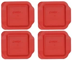 Pyrex 222-PC 8IN Square Red Plastic Lid Cover For Quart Glass Dish 4 Pack. Fixed Price $31.99.