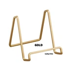 3" Small Gold Plate Stand Square Wire Display Easel Tripar 50203. Fixed Price $5.35.