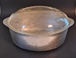 Household Institute Roaster Lid Vintage Aluminum Oval Pan Ivy Leaf Glass Handle. Fixed Price $36.99.