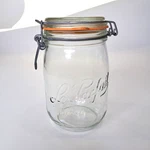 Leparfait Hinged Lid Airtight Gasket Sealed Food Jar Storage Canister Glass 40OZ. Fixed Price $16.00.