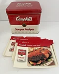 Campbells Souper Recipe Tin With 23 Cards And 7 Index 1996. Fixed Price $12.32.