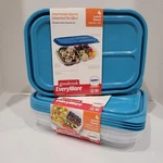 2PK Goodcook Everyware Plastic Storage Container Rectangle With Light Blue Top. Fixed Price $19.99.