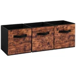 Stero Fabric Storage Cubes, 11"-3 Pack, Rustic Brown And Black. Fixed Price $20.90.