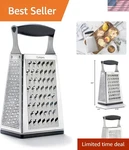 Stainless Steel Cheese Grater With Handle, 4 Sided Box For Kitchen, Gi.... Fixed Price $66.27.