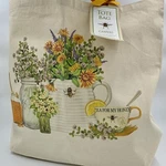 Large Canvas Tote Market Beach Bag Flowers Honey Bees Tea Mary Lake Thompson Nwt. Fixed Price $20.95.