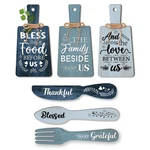 6PCS Kitchen Wall Bless Food Sign Set Table Wooden Pendant Decorat.... Fixed Price $20.80.