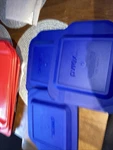 Pyrex 222-PC Square 8" Qt Storage Lid Cover Blue 3PK For Glass Dish New. Fixed Price $22.00.