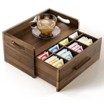 Tinamo Acacia Wooden Tea Box Organizer With Drawer Chest For Bags S.... Fixed Price $82.18.