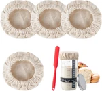 4PC Reusable Cotton Sourdough Covers, Fits 3-4 Inch Jars. Fixed Price $15.99.