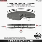 Rev-a-shelf 53-401-32BSFOG-1 Gray Lazy Susan. Fixed Price $59.99.