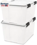 Weatherpro 47 Qt Storage Bins With Lids, 2 Pack, Bpa-free Plastic Gasket Box. Fixed Price $96.42.