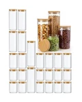 36 Pcs Glass Storage Jars With Wooden Lids, 4 Sizes Food Containers C.... Fixed Price $177.51.