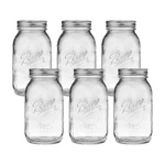 Ball Regular Mouth Glass Mason Jars With Lids And 32 Oz (pack Of 6), Quart. Fixed Price $41.99.