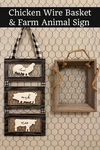 Chicken Wire Basket Animal Sign Rustic Country Kitchen Farmhouse. Fixed Price $13.09.