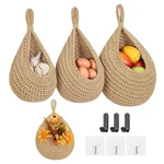 Boho Wall Hanging Fruit Baskets For Kitchen 3 Pack Woven Produce Holder With .... Fixed Price $45.81.