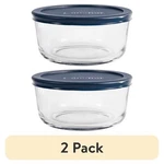 (2 Pack) Anchor Hocking Glass Food Storage Container With Lid, 4 Cup Round. Fixed Price $9.48.