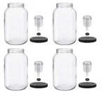 North Mountain Supply 1 Gallon Glass Jar Wide Mouth With Grommeted Black Plas.... Fixed Price $64.28.