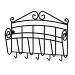 Spectrum Scroll Key And Mail Holder For Wall With Five Steel Hooks Coats .... Fixed Price $19.75.