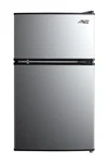 3.2 Cu Ft Two Door Mini Fridge With Freezer, Stainless Steel, E-star. Fixed Price $175.17.