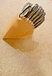 Berghoff Seven Piece Cutlery Set & Wood Storage Block. Fixed Price $25.00.