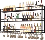 47" Heavy Duty Wine Rack With Led, 3-TIER Wall-mounted Glass Holder. Fixed Price $216.99.