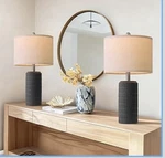 Pokat Hand-made Ceramic Table Lamps Modern Farmhouse Black Base Set Of 2. Fixed Price $50.00.