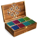 Coloch Tea Box Organizer 8-COMPARTMENT Wooden Bag Holder For Home Decor. Fixed Price $30.80.