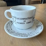 Pillivuyt Porcelain Brasserie Cor Cup & Saucer Set Dishwasher Safe France. Fixed Price $39.00.