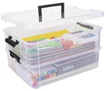 2 Layer Plastic Storage Containers With Lids, Multipurpose Clear Stack & Carr.... Fixed Price $38.79.