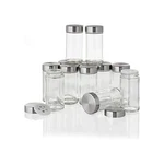 Kamenstein Clear Reusable 3 Oz Jars With Stainless Steel Shaker Lids, And Twi.... Fixed Price $31.41.
