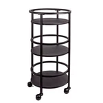 Mainstays 32" 3-TIER Rolling Round Kitchen Storage Bar Cart, Black. Fixed Price $40.95.