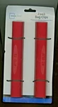 Bag Clips 2 Red 7" Wide Heavy Duty Quality Holds Tightly Closed Brand New B6-C4. Fixed Price $15.95.