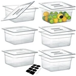 Pack Nsf Food Pans With Lids, 1/2 Size 6'' Deep Commercial Storage Con.... Fixed Price $130.28.