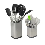 Wskc 2PC Kitchen Utensil Holder Flatware Caddy Small & Medium, Silver. Fixed Price $25.40.