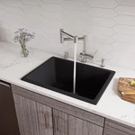 Black Matte 24" X 18" Fireclay Undermount / Drop Kitchen Sink. Fixed Price $639.67.