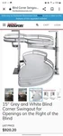 Blind Corner Pullout Swingout Right Hand Opening Hardware Resources BCSO215GWH-R. Fixed Price $300.00.