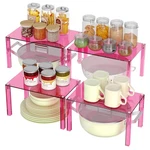 Acrylic Cabinet Organizer, Set Of 4 Stackable Spice Rack For Kitchen Organize.... Fixed Price $39.12.