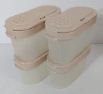 Lot Of Vtg Tupperware Modular Shakers Tan Lids Spices 1843-17 Retro Kitchen. Fixed Price $14.99.