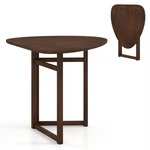 31.5" Small Folding Dining Table Walnut Solid Wood Foldable Kitchen. Fixed Price $268.95.