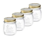 Bormioli Rocco Quattro Stagioni Set Of 4 Clear Airtight Mason Jars, 5 Oz. Fixed Price $16.99.